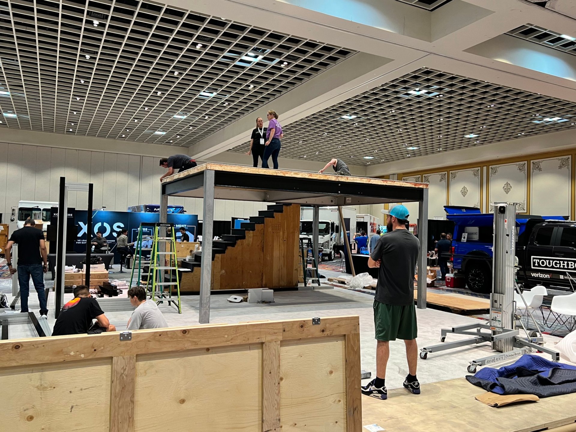 Jenna Nelson overseeing large-scale event setup